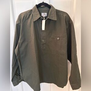 Gardenheir Japanese Typewriter Cotton Gardening Chemise in Olive